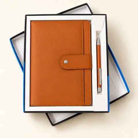 Saddle Tan Diary & Pen Set