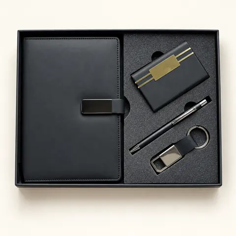 Executive Diary, Card Holder, Pen & Keychain Set