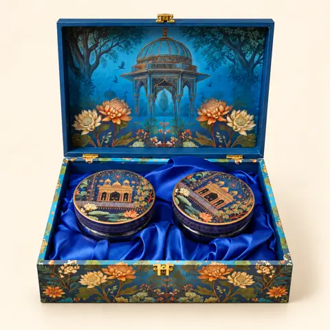 Blue Heritage Kaju-Badam Gift Box
