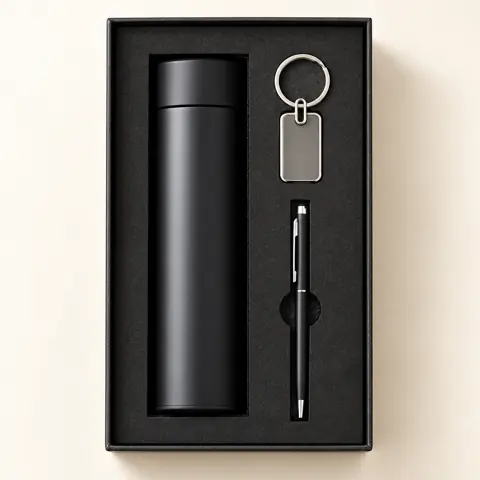 Temperature Bottle, Pen & Keychain Set