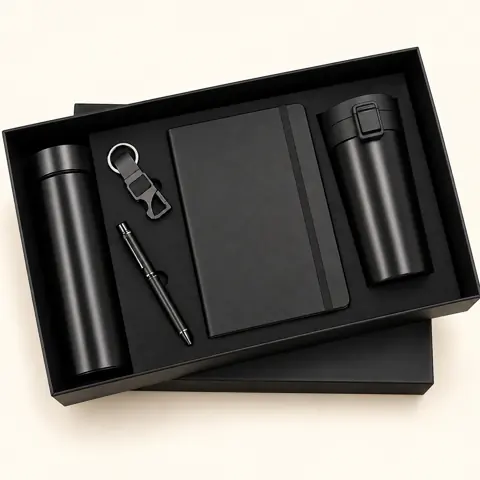 Black Drinkware & Diary Gift Set