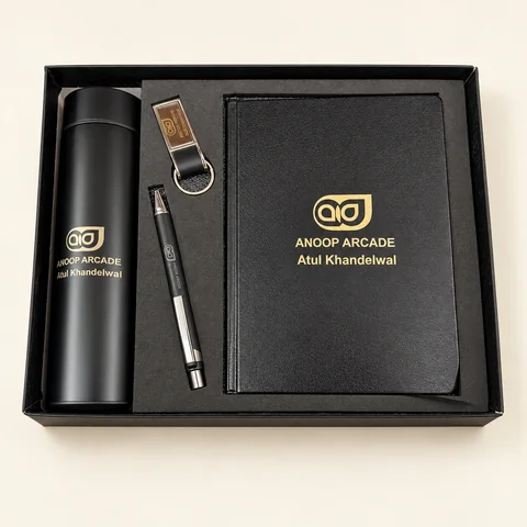 Anoop Arcade bottle, diary, pen and keyring gift set