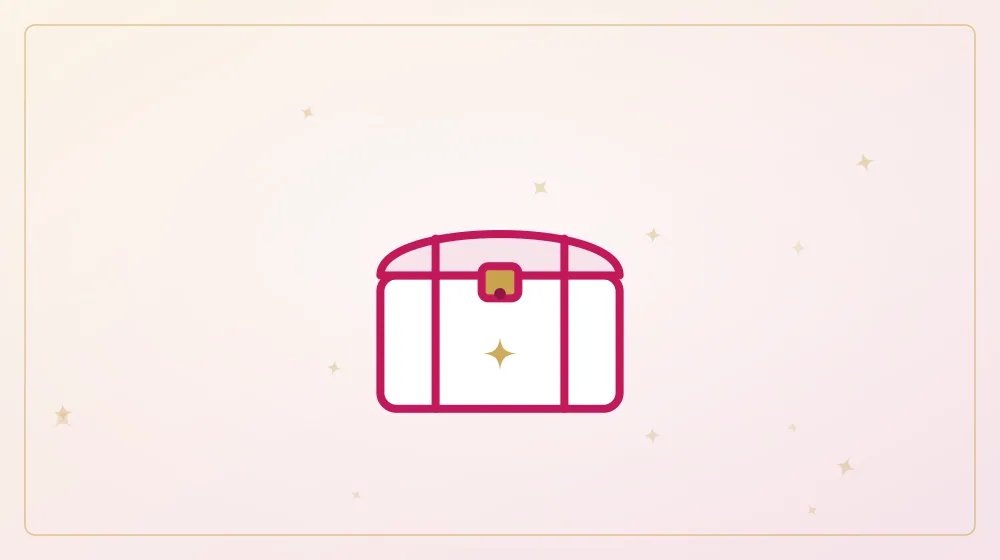 Illustration of a bridal trousseau chest with gold clasp